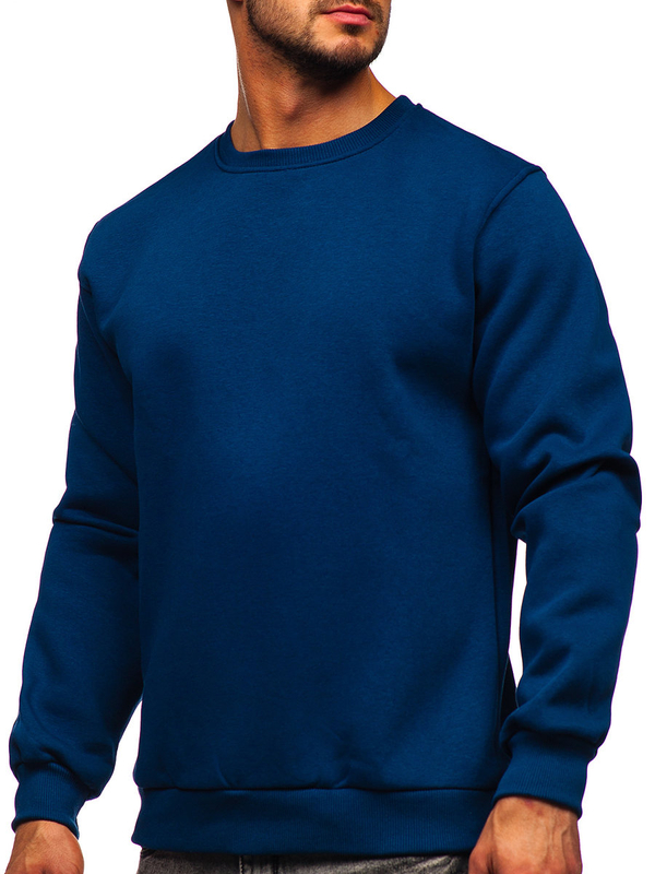 Sweat-shirt indigo sans capuche pour homme Bolf 2001