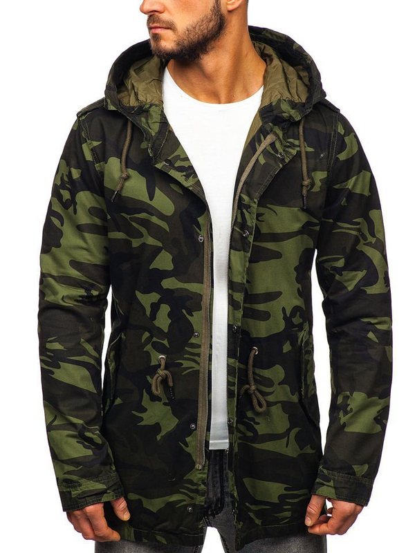 Blouson de transition parka pour homme camo-kaki Bolf 5391