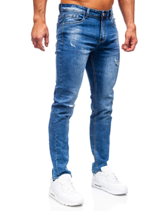 Pantalon en jean regular fit pour homme bleu foncé Bolf K10006-1