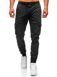 Pantalon jogger cargo pour homme noir Bolf CT6702     