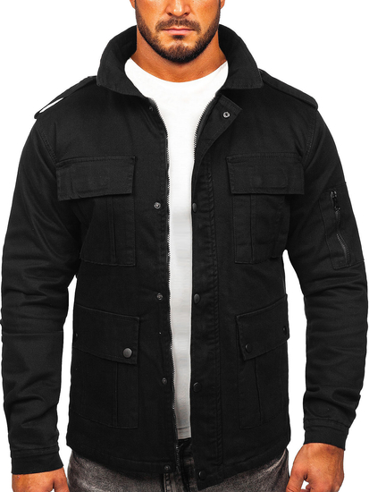 Blouson de transition en coton pour homme noir Bolf 10290