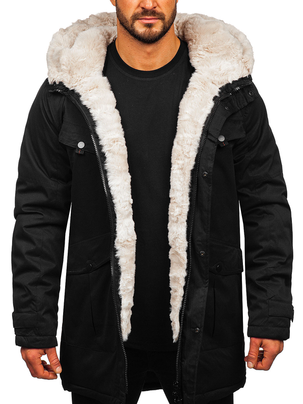 Homme Parka d'hiver Noir Bolf 22M318