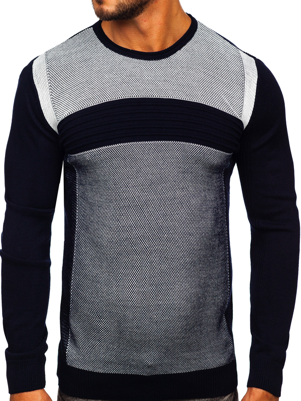 Pull pour homme bleu foncé Bolf 1020