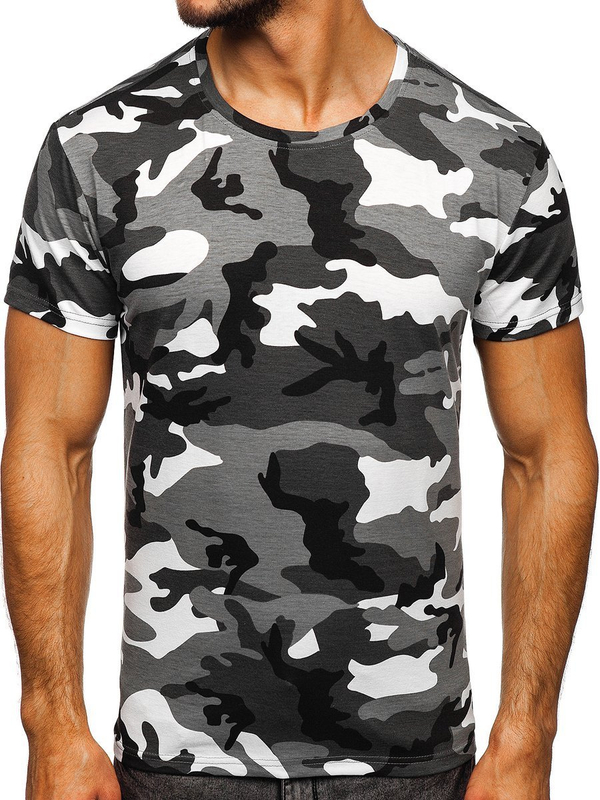 Tee-shirt pour homme gris camo Bolf S807