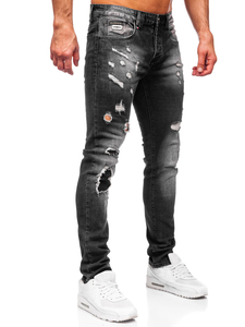 Homme Pantalon en jean slim fit Noir Bolf MP0089N