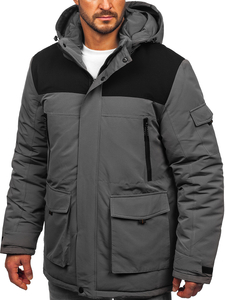 Homme Blouson d'hiver à capuche Graphite Bolf 22M322