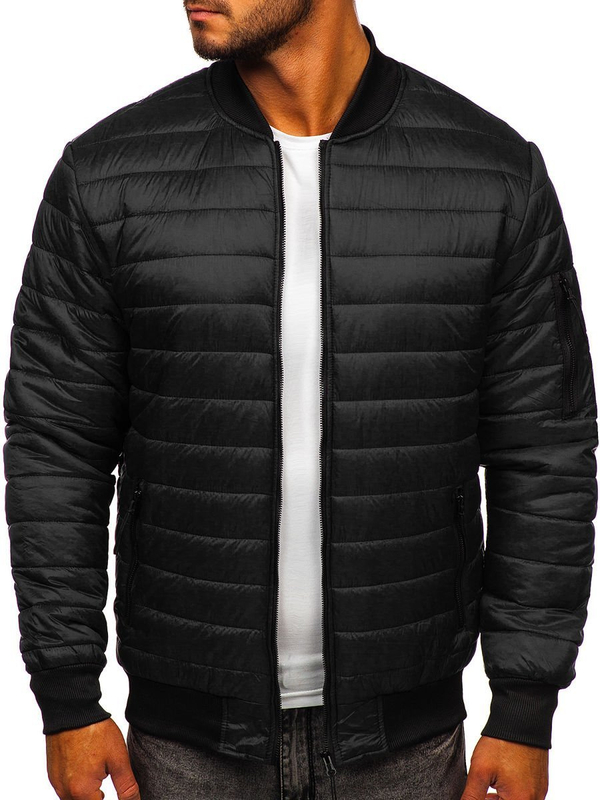 Blouson bomber de transition matelassé pour homme noir Bolf MY-02A