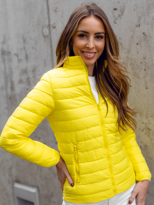 Blouson de transition à col montant matelassé pour femme jaune Bolf 1141A
