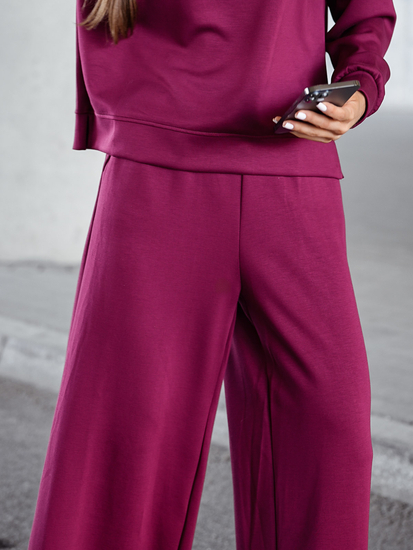 Survêtement zippé deux pièces femme beurre bordeaux Bolf 821111