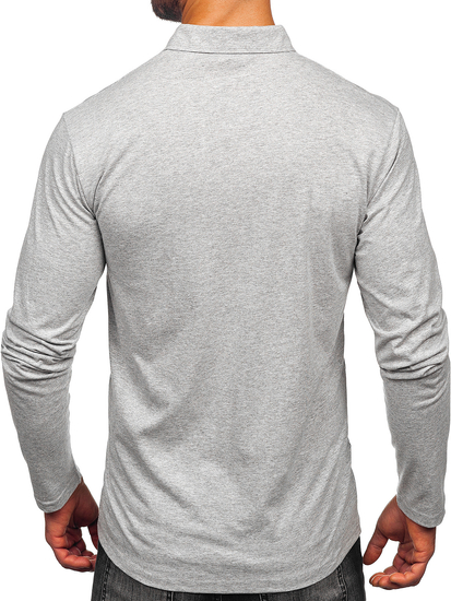 Homme Polo en coton à manches longues Gris Bolf 5120