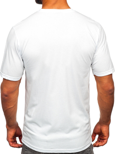 Tee-shirt imprimé en coton pour homme blanc Bolf 143017