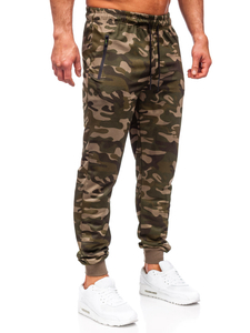Pantalon de jogging sportif camo pour homme vert Bolf JX6185