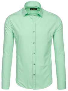 Chemise élégante vert menthe à manches longues pour homme Bolf 1703
