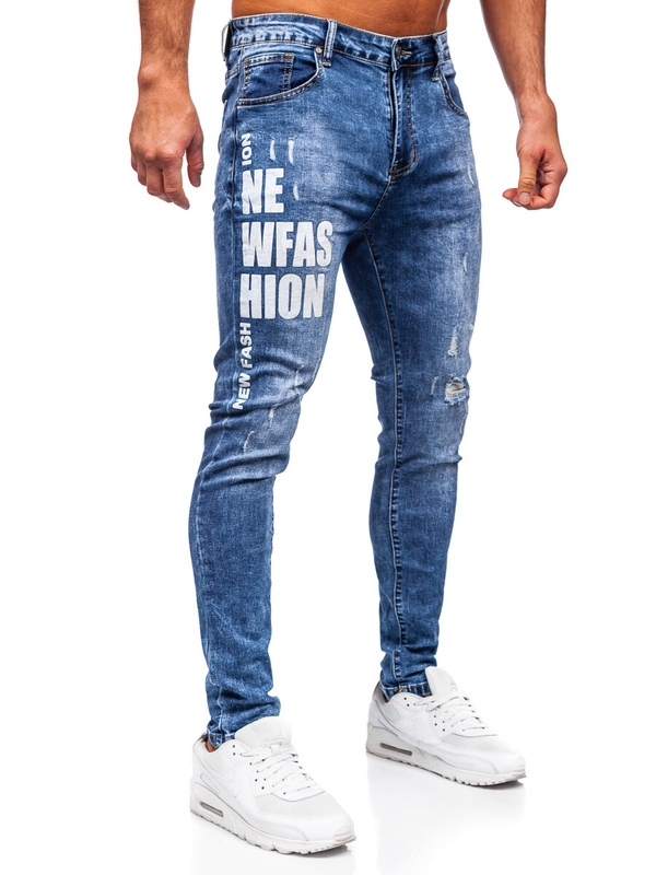 Homme Pantalon en jean slim fit Bleu Bolf TF292