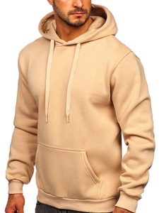 Sweat-shirt beige kangourou à capuche pour homme Bolf B1004