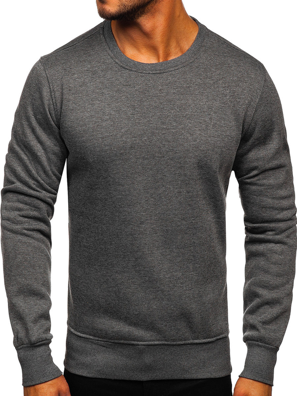 Sweat-shirt sans capuche anthracite pour homme Bolf 2001