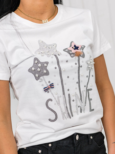 Femme T-shirt imprimé Blanc Bolf 96T620