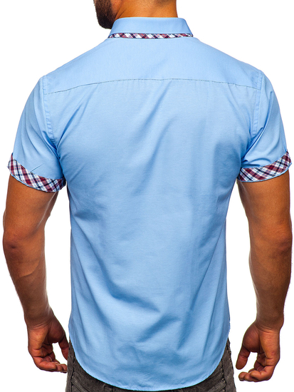 Chemise à manches courtes pour homme bleue claire Bolf 6540