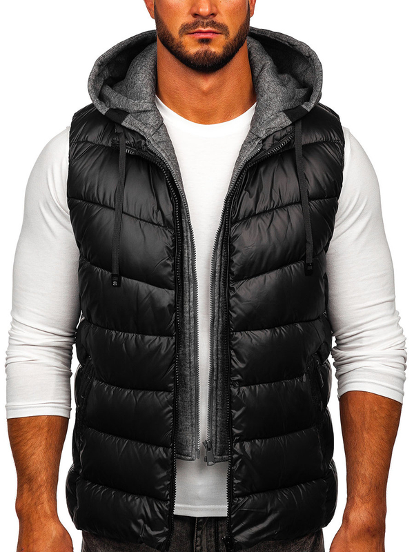 Gilet à capuche pour homme noir Bolf 2909
