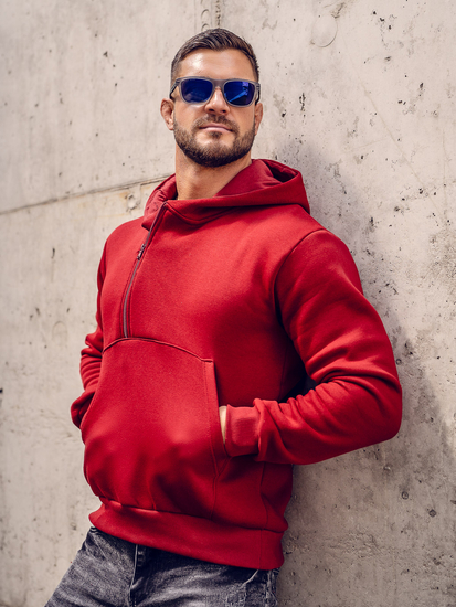 Sweat-shirt à capuche pour homme bordeaux Bolf 02A