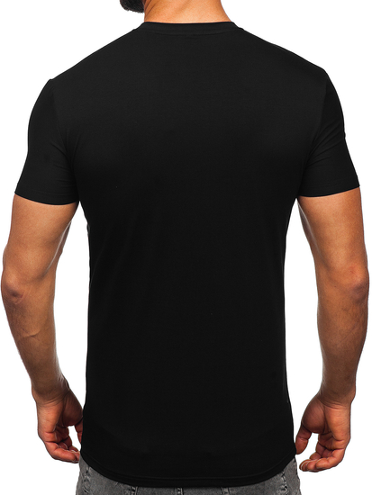 Tee-shirt imprimé pour homme noir Bolf MT3049