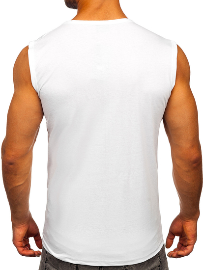 Tank top blanc avec imprimé Bolf 14811