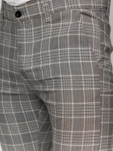 Homme Pantalon élégant à carreaux Gris Bolf 184171