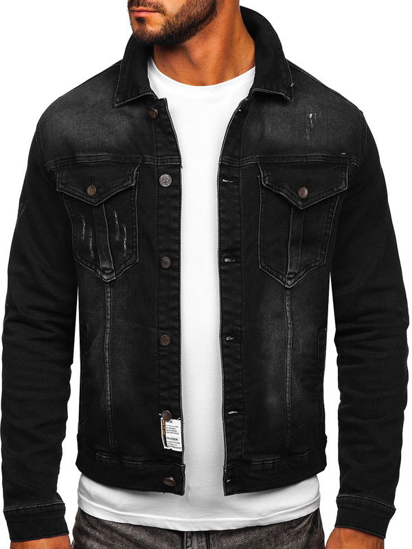 Le blouson en jean pour homme noir Bolf MJ514N