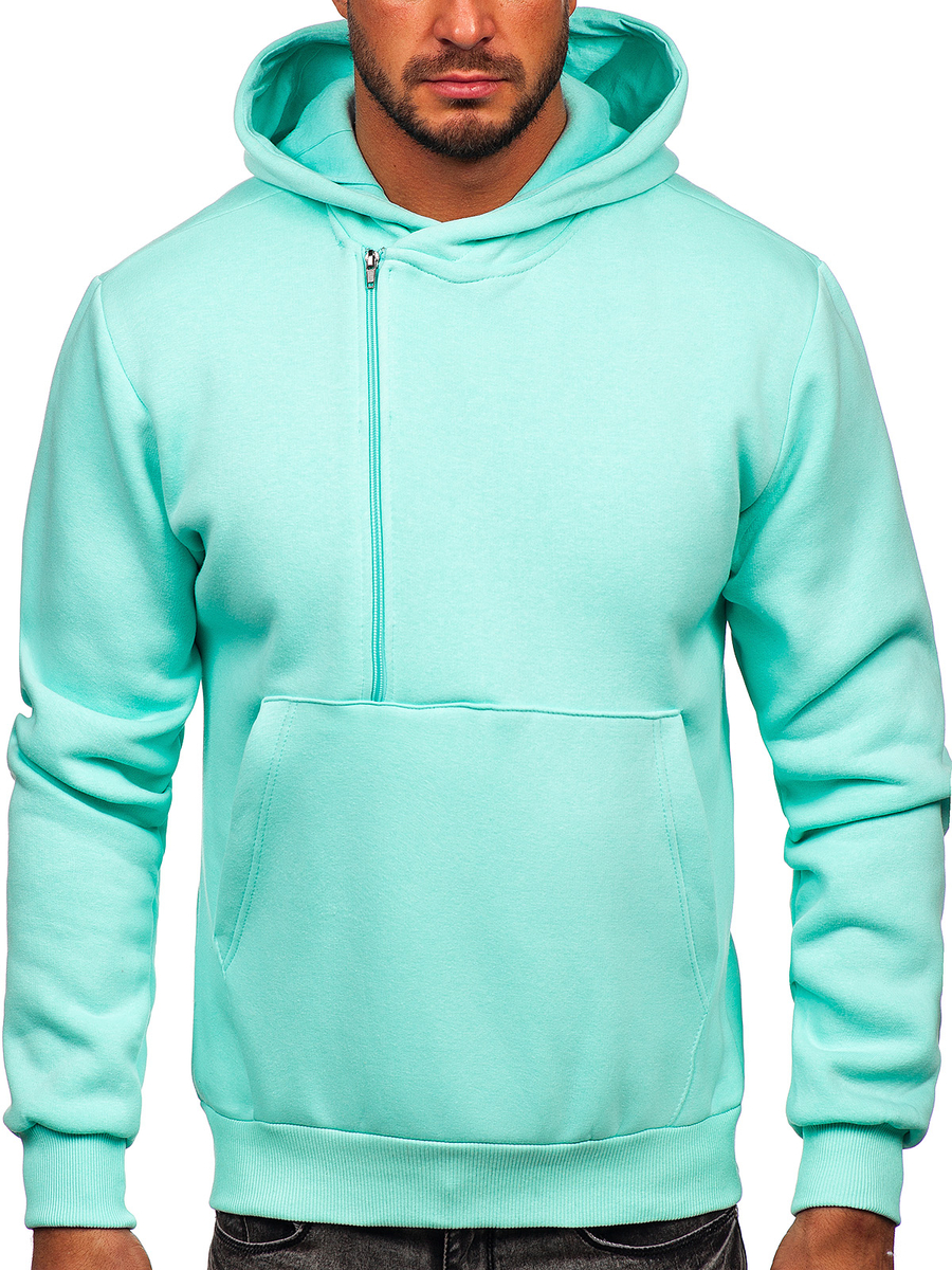 Sweat-shirt à capuche pour homme vert menthe Bolf 02 VERT MENTHE