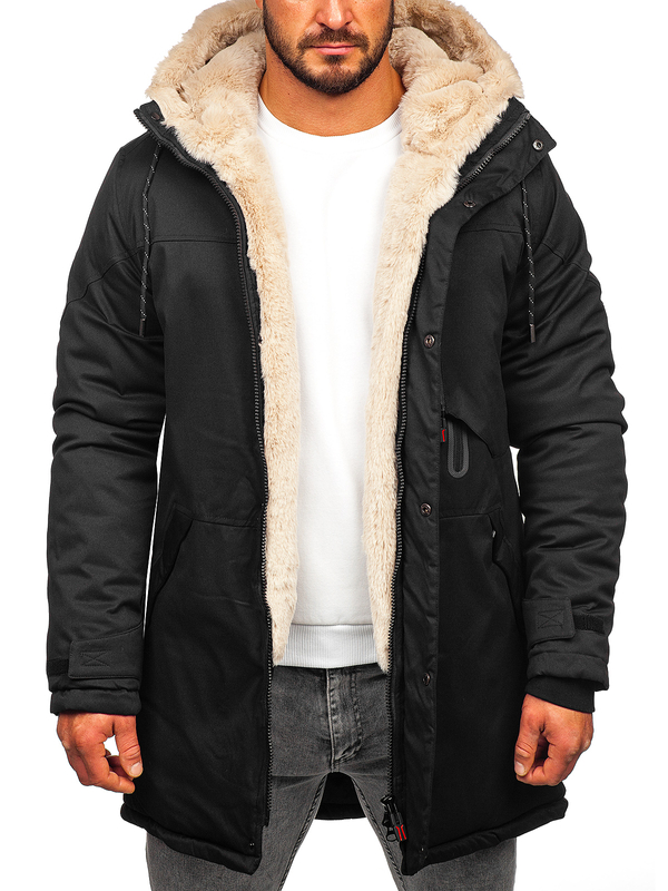 Parka d'hiver pour homme noire Bolf 22M38