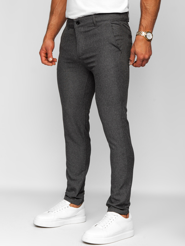 Homme Pantalon à carreaux Graphite Bolf 0041