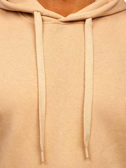 Sweat-shirt beige kangourou à capuche pour homme Bolf B1004