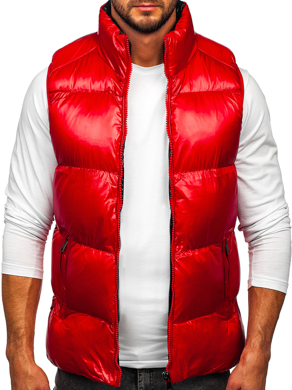 Homme Gilet matelassé épais Rouge Bolf 9968