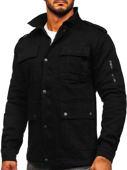 Blouson de transition en coton pour homme noir Bolf 10290