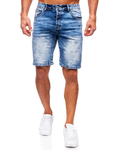 Le short en jean pour homme bleu foncé Bolf RJ933