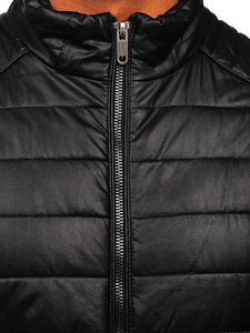 Blouson en cuir biker pour homme noir Bolf EX950