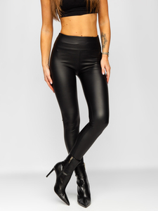 Femme Legging en simili cuir Noir Bolf YY83NM