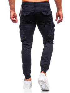 Homme Pantalon jogger cargo Noir Bolf SK850