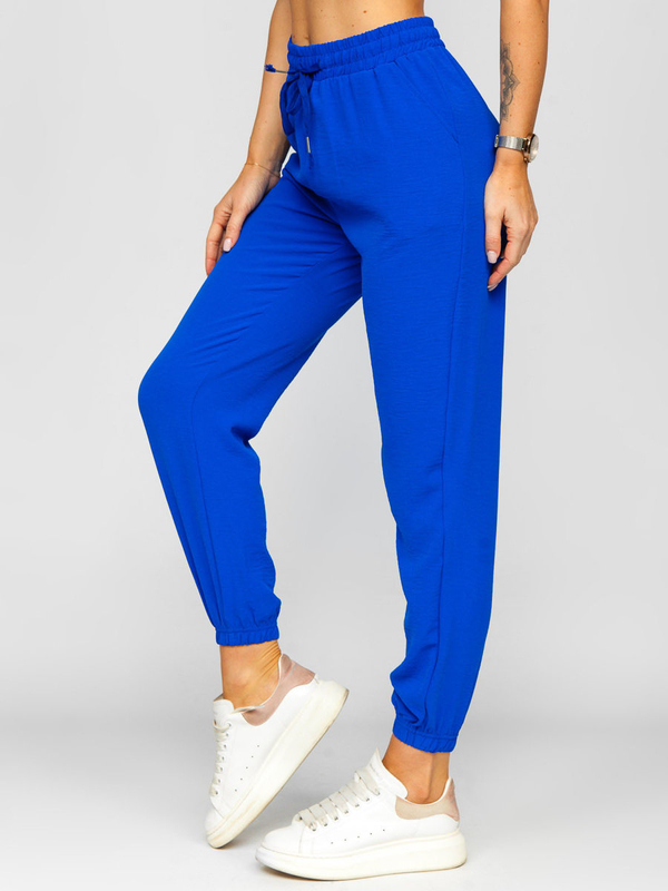 Pantalon de jogging en tissu pour femme bleu moyen Bolf W7322