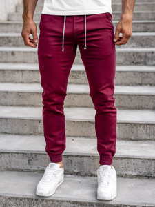 Pantalon jogger bordeaux pour homme Bolf CT8808