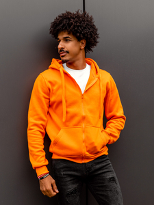 Sweat-shirt à capuche pour homme orange Bolf 2008A