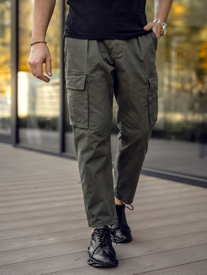 Homme Pantalon cargo Khaki Bolf 77323