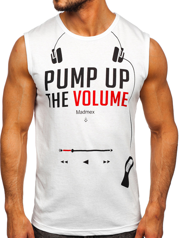 Débardeur imprimé pour homme blanc Bolf 14815