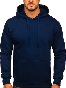 Sweat-shirt kangourou bleu foncé à capuche pour homme Bolf 1004