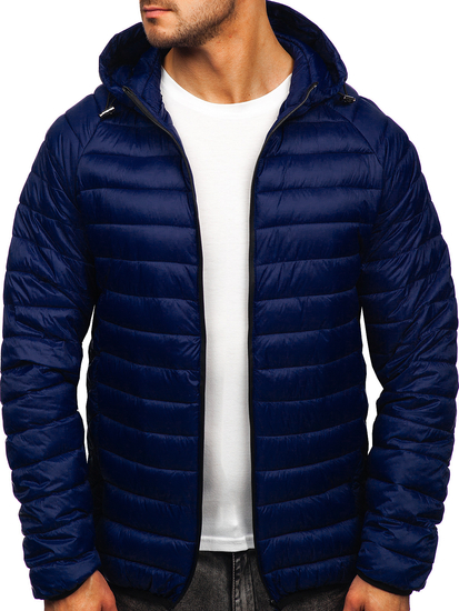 Blouson de transition matelassé pour homme bleu foncé Bolf 13021