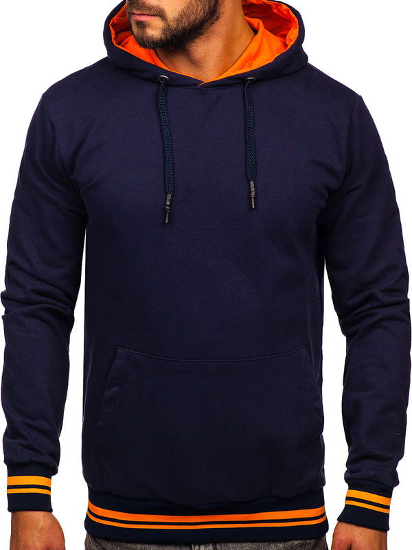 Sweat-shirt à capuche pour homme bleu foncé Bolf 145369