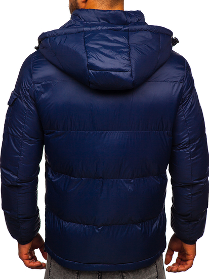 Blouson d'hiver matelassé pour homme bleu foncé Bolf 1161   