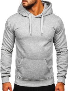 Survêtement avec sweat-shirt à capuche kangourou pour homme gris Bolf D002