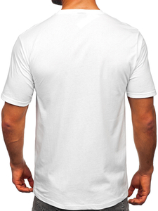 Tee-shirt en coton pour homme blanc Bolf 14769