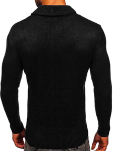 Pull à col montant pour homme noir Bolf MM6018